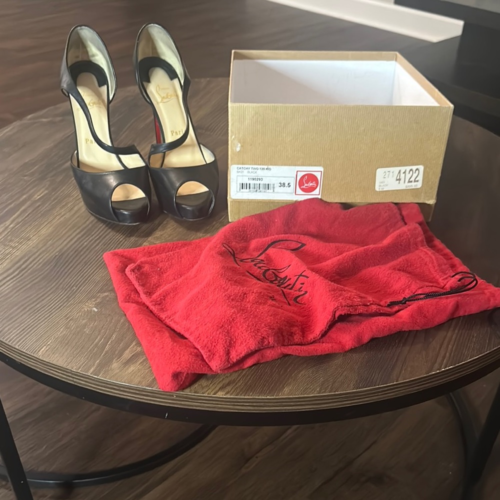 Christian Louboutin Black Peep Toe Heels